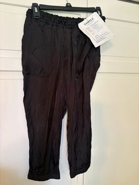 Black Women's Satin Elastic-Waist Capris - Dressy or Casual Fit